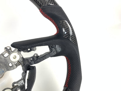 FOR 2019-2023 MAZDA3 CARBON FIBER & LEATHER STEERING WHEEL