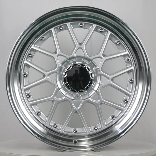 BTS-03 | Silver Machined Lip + Chrome Rivets wheels