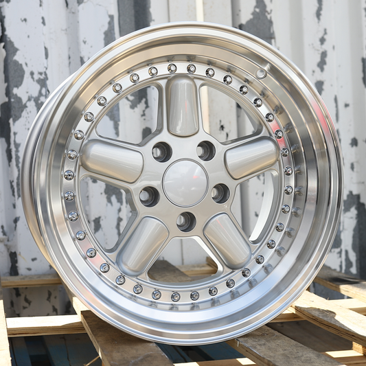 17x10" Silver w/ Machined Lip AC Schnitzer Type 1 Style Wheels (5x120) Fits BMW