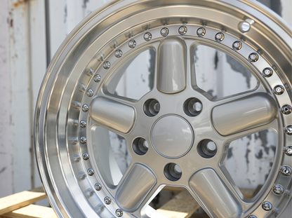 17x10" Silver w/ Machined Lip AC Schnitzer Type 1 Style Wheels (5x120) Fits BMW