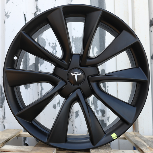 19x8.5" Matte Black Stiletto Style Wheels (5x114.3) Fits Fits Tesla Model 3 & Model Y AWD/RWD, Long Range & Performance
