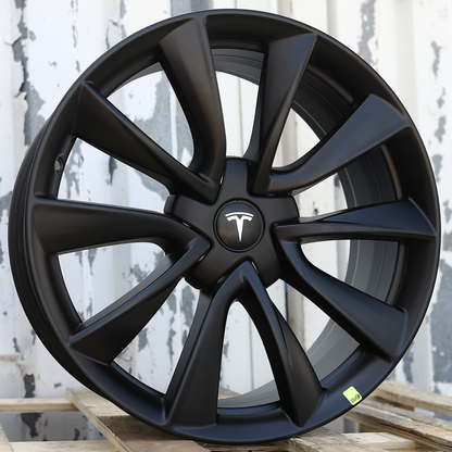 19x8.5" Matte Black Stiletto Style Wheels (5x114.3) Fits Fits Tesla Model 3 & Model Y AWD/RWD, Long Range & Performance