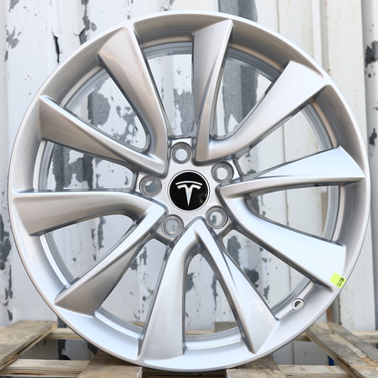 19x8.5" Silver Stiletto Style Wheels (5x114.3) Fits Tesla Model 3 & Model Y AWD/RWD, Long Range & Performance