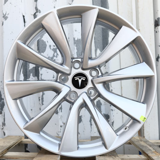 19x8.5" Silver Stiletto Style Wheels (5x114.3) Fits Tesla Model 3 & Model Y AWD/RWD, Long Range & Performance