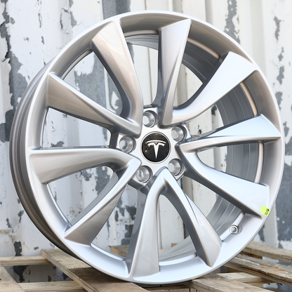 19x8.5" Silver Stiletto Style Wheels (5x114.3) Fits Tesla Model 3 & Model Y AWD/RWD, Long Range & Performance