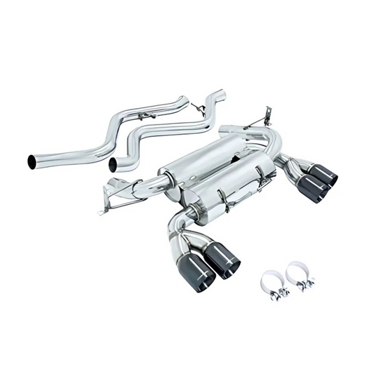 Megan Racing Supremo Axle Back Exhaust System Black Chrome Tip for 2008-2013 BMW M3 E90 Sedan 4DR