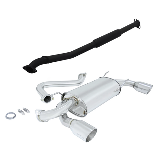 Megan Racing RS Chrome Black CBS Exhaust System 4.0" Rolled Tips For 13-20 Scion FR-S/Subau BRZ/Toyota 86