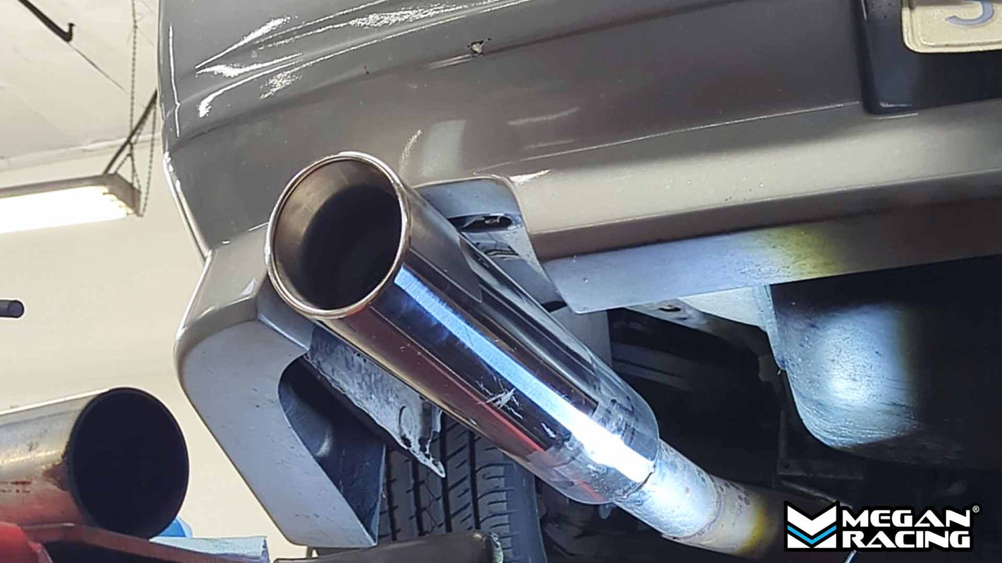 Megan Racing Universal 3″ to 4″ VIP Exhaust Tips “Blast Pipes” Style – Single – Straight With Angled Rolled Tip – Muffled