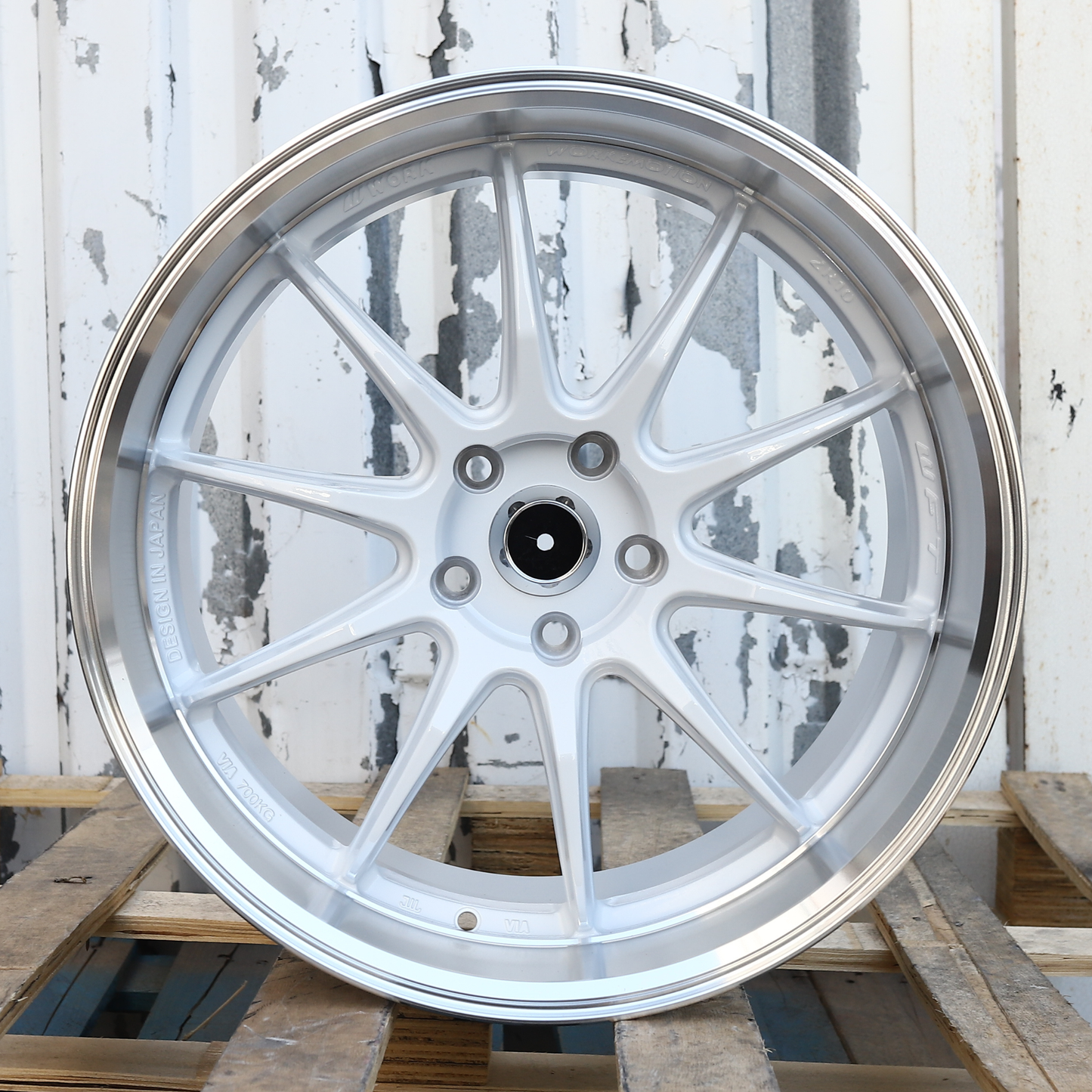 19x10.5" Gloss White Machine Lip Wheels (5x113)