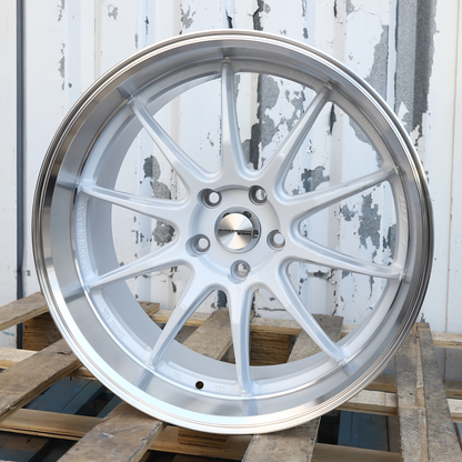 19x10.5" Gloss White Machine Lip Wheels (5x113)