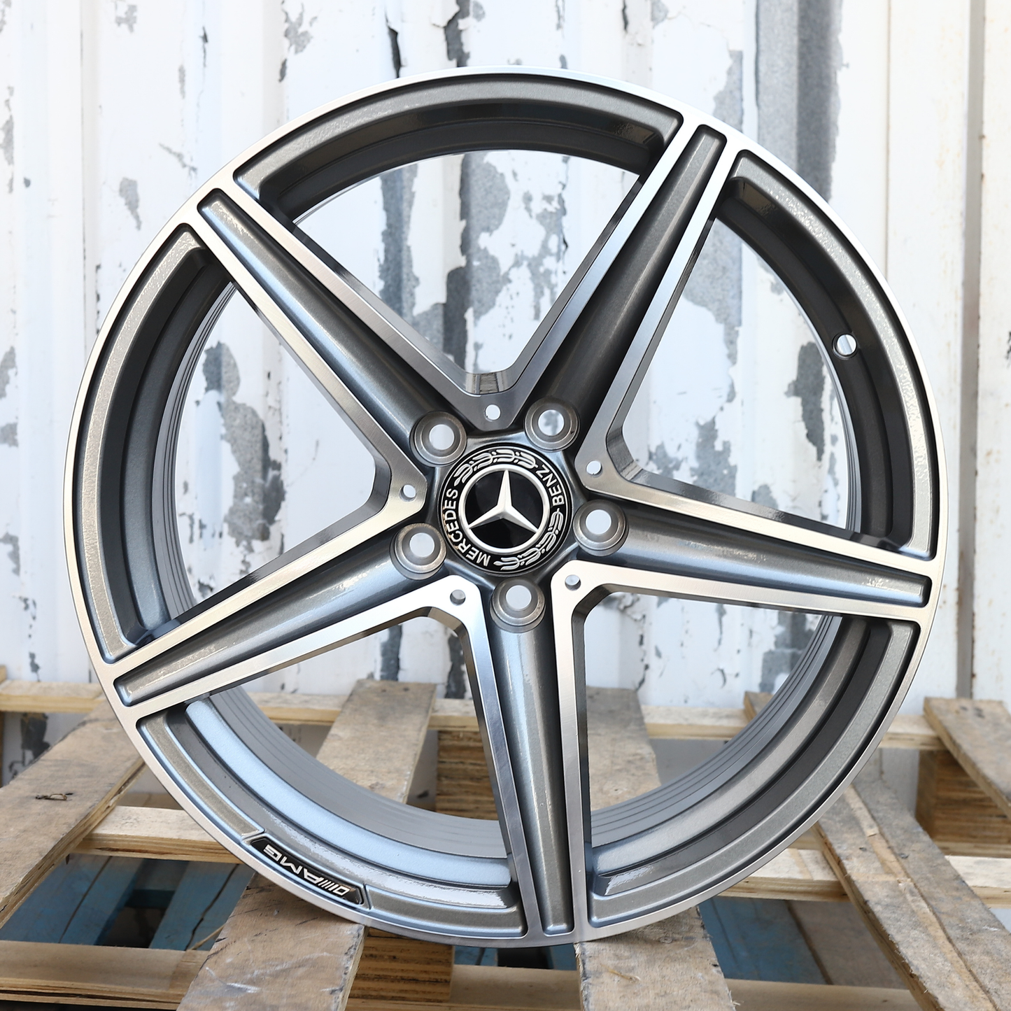 18x8" Gray Machined Mercedes-Benz AMG Style Wheels (5x112) Fits C-Class E-Class CLA GLC