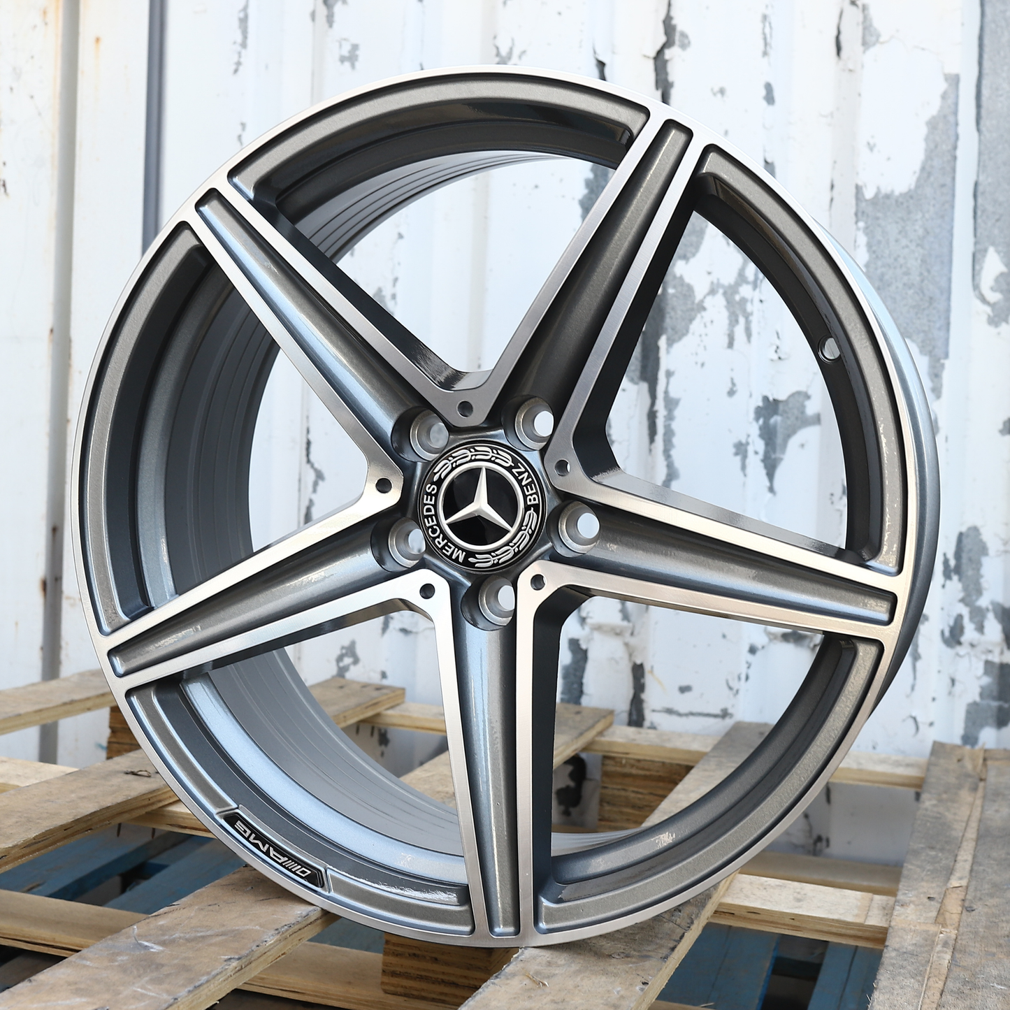18x8" Gray Machined Mercedes-Benz AMG Style Wheels (5x112) Fits C-Class E-Class CLA GLC