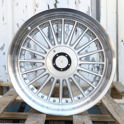 18x8.5"/18x10" Silver Machine Lip Alpina Classic Style Wheels (5x112/5x120) Fits BMW Mercedes Audi