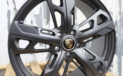 22x10"/22x11.5" Satin Gunmetal GTS Style Wheels (5x130) Fits Porsche Cayenne Panamera Taycan