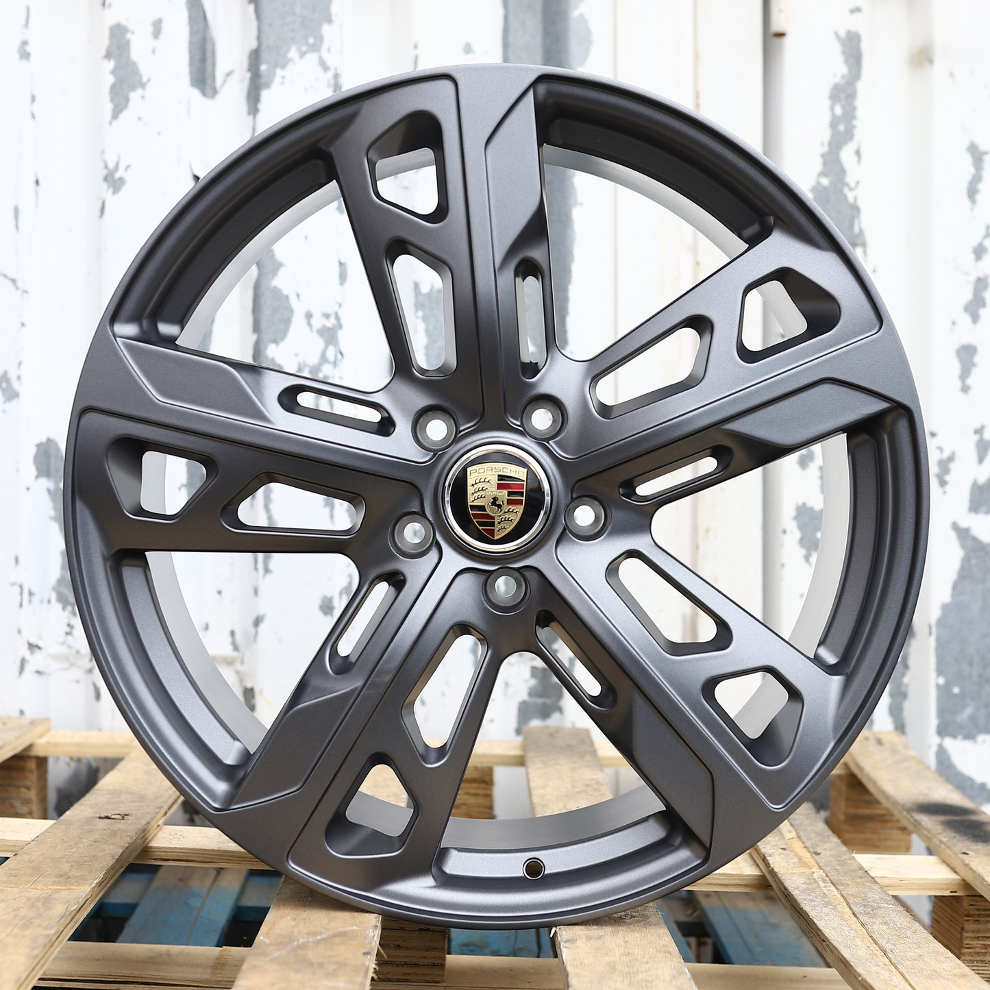 22x10"/22x11.5" Satin Gunmetal GTS Style Wheels (5x130) Fits Porsche Cayenne Panamera Taycan