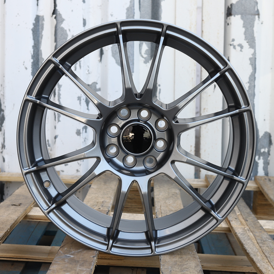 17x7.5" Gunmetal Ultraleggera Style Wheels (4x100/4x114.3) Fits Civic Integra Miata 240SX Corolla