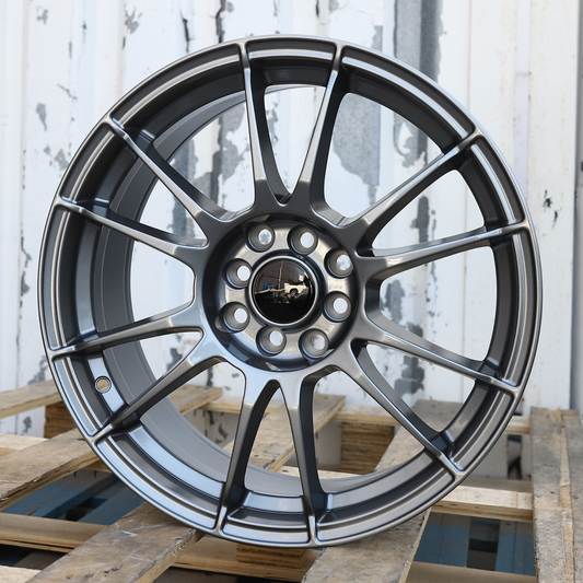 17x7.5" Gunmetal Ultraleggera Style Wheels (4x100/4x114.3) Fits Civic Integra Miata 240SX Corolla