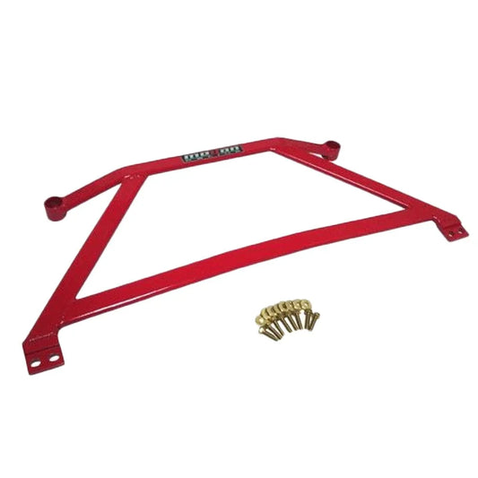 Megan Racing Front Lower Subframe H-Bracket Brace Bar For 2006-2011 Honda Civic - Red - SB-HBHC06R