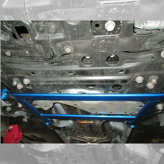 Megan Racing Front Lower H-Bracket Subframe Brace Blue For 11-17 Lexus CT200h (ZWA10) - SB-HBLCT200B