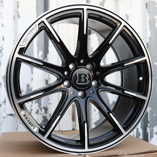 20" Black Machine Mercedes BRABUS Style Wheels (5x112) Fits C-Class E-Class S-Class GLC GLE