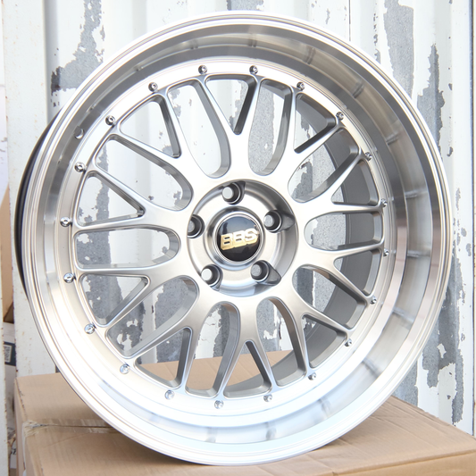 19" Silver Machine Lip LM BBS Style Wheels (5x120) Fits BMW 328i 335i 428i 435i 535i