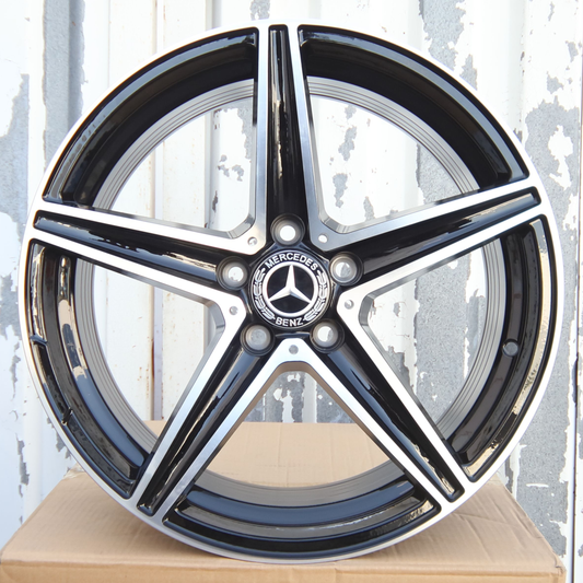 18" Black Machined Mercedes-Benz AMG Style Wheels (5x112) Fits C-Class E-Class CLA GLC