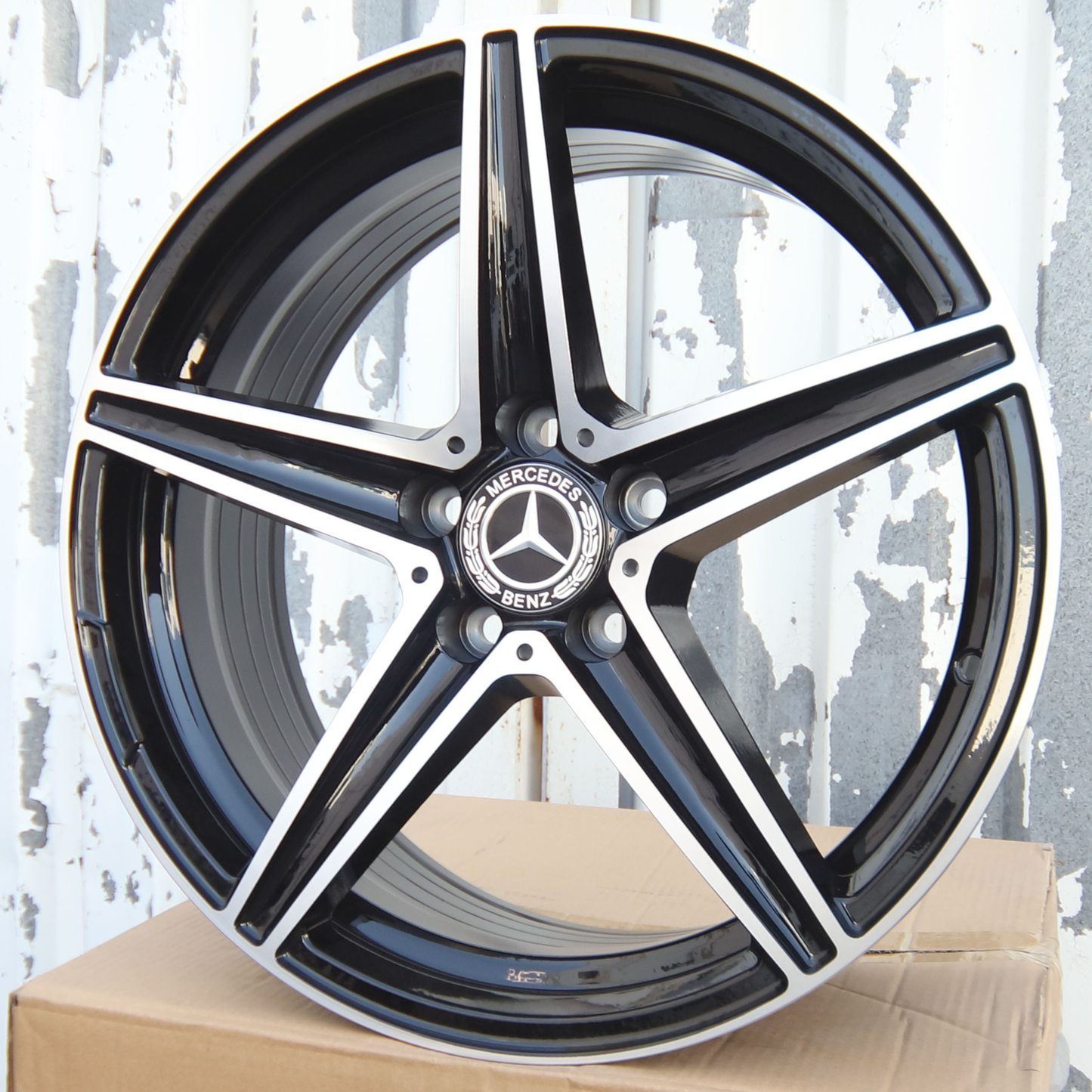 18x8" Black Machined Mercedes-Benz AMG Style Wheels (5x112) Fits C-Class E-Class CLA GLC
