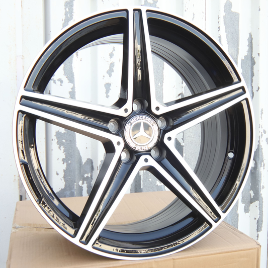 18" Black Machined Mercedes-Benz AMG Style Wheels (5x112) Fits C-Class E-Class CLA GLC