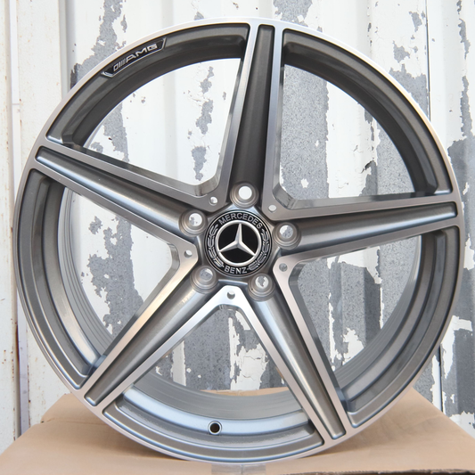 18" Gray Machined Mercedes-Benz AMG Style Wheels (5x112) Fits C-Class E-Class CLA GLC
