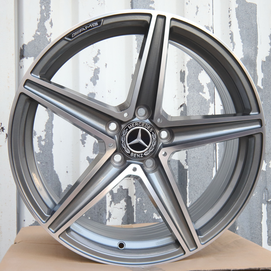 18" Gray Machined Mercedes-Benz AMG Style Wheels (5x112) Fits C-Class E-Class CLA GLC