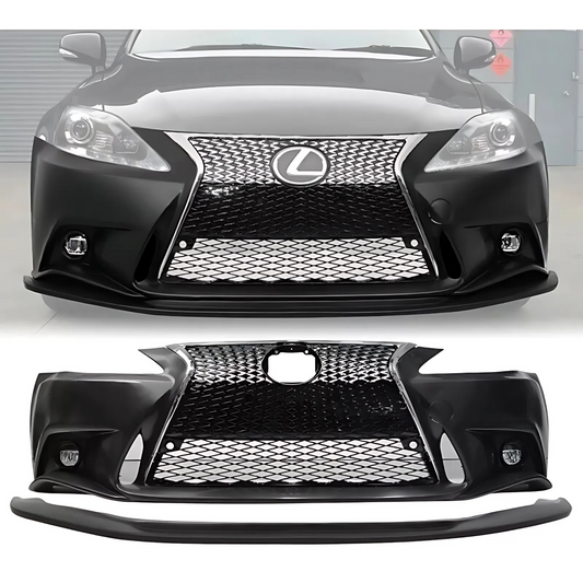FOR 2006-2013 LEXUS IS250/ IS350 2014+ F-SPORT STYLE Front Bumper Conversion w/ Front Lip