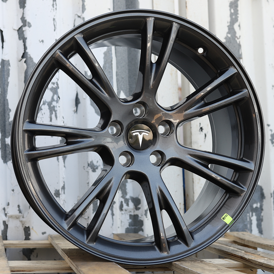 19x9.5" Gunmetal Gray Gemini Style Wheels (5x114.3) Fits Tesla Model Y & Model 3 AWD/RWD, Long Range & Performance