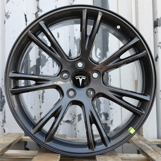 19x9.5" Gunmetal Gray Gemini Style Wheels (5x114.3) Fits Tesla Model Y & Model 3 AWD/RWD, Long Range & Performance