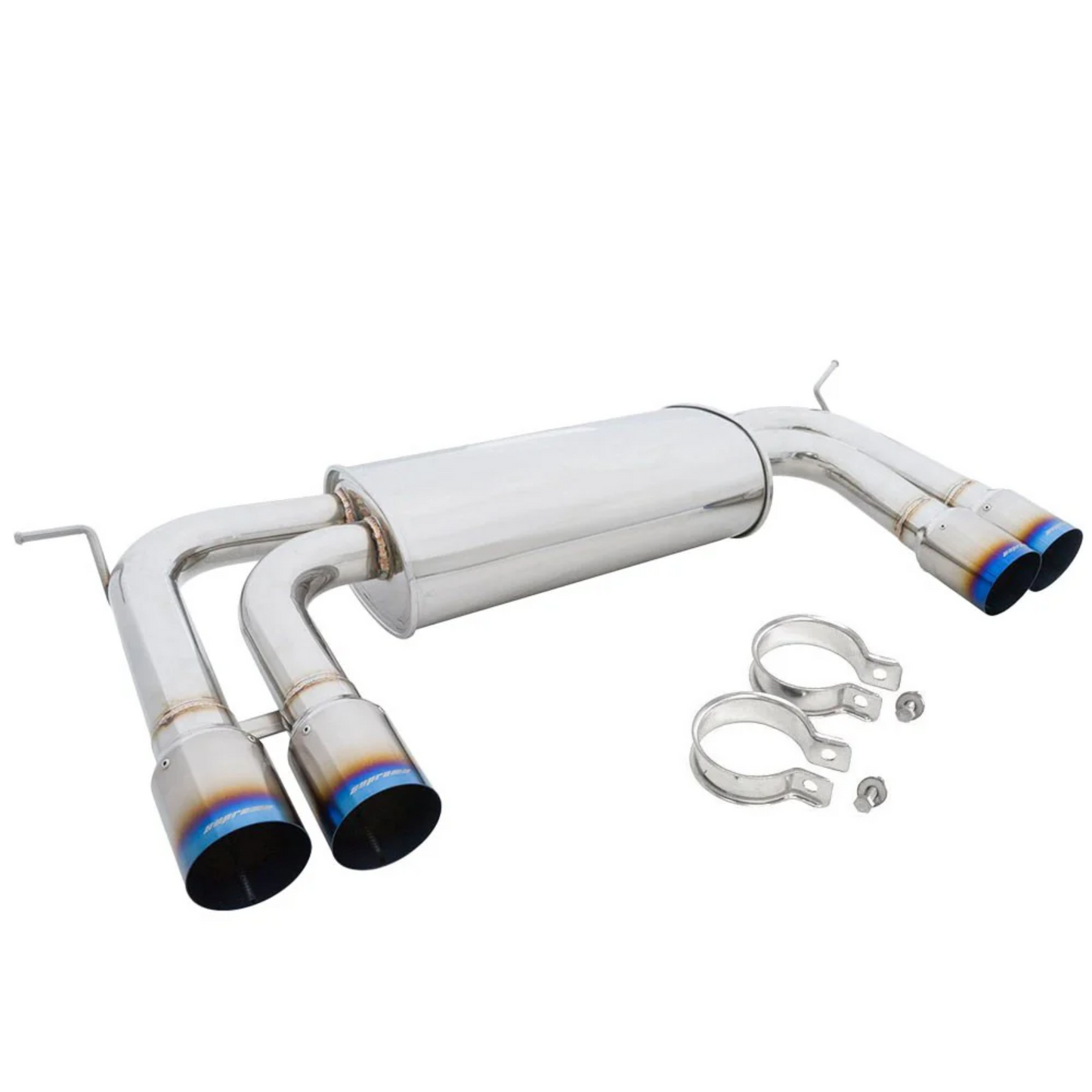Megan Racing Supremo Axle Back Exhaust System Titanium Blue Tips for 10-14 BMW X5M/X6M