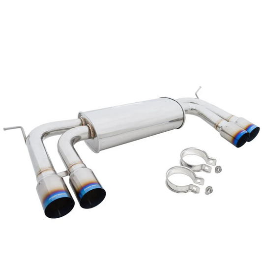 Megan Racing Supremo Axle Back Exhaust System Titanium Blue Tips for 10-14 BMW X5M/X6M