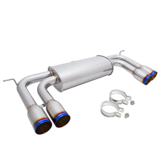 Megan Racing Supremo Axle Back Exhaust System Burnt Blue Tips for 10-14 BMW X5M/X6M