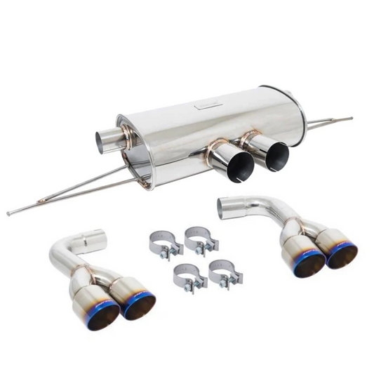 Megan Racing Supremo Axle Back Exhaust System Burnt Quad Rolled Tips for 15-18 BMW X5/15-19 X6 M Sport (F85/F86)