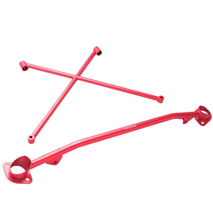 Megan Racing Race Spec Red Front X-Brace Tower Bar For 99-09 Honda S2000 AP1 AP2 w/Aftermarket Intake