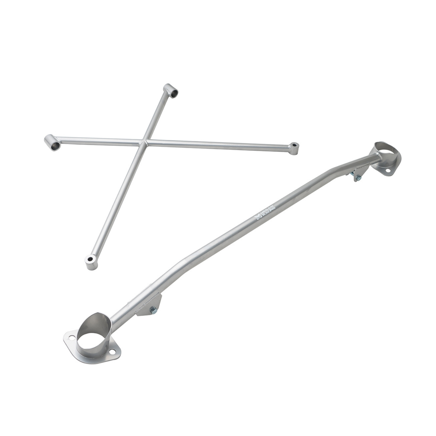 Megan Racing Race Spec Silver Front X-Brace Tower Bar For 99-09 Honda S2000 AP1 AP2 w/Aftermarket Intake