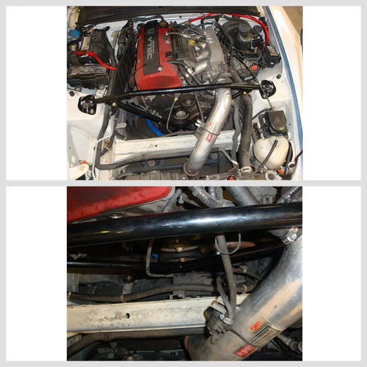 Megan Racing Race Spec Silver Front X-Brace Tower Bar For 99-09 Honda S2000 AP1 AP2 w/Aftermarket Intake