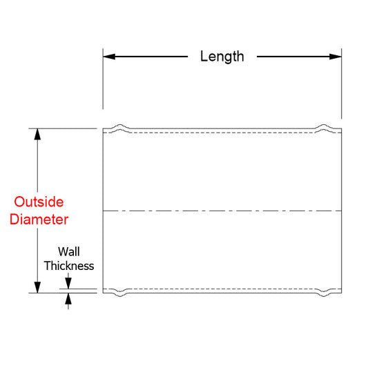 HPS 2-3/8" OD x 4" Long, 6061 Aluminum Joiner Tube Piping with Bead Roll