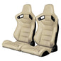 BRAUM Elite Sport Seats (Reclining - Beige Leatherette) BRR1-BGBW