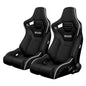 BRAUM Elite-R Racing Seats (Reclining - Black w/ White Piping) BRR1R-BFWP