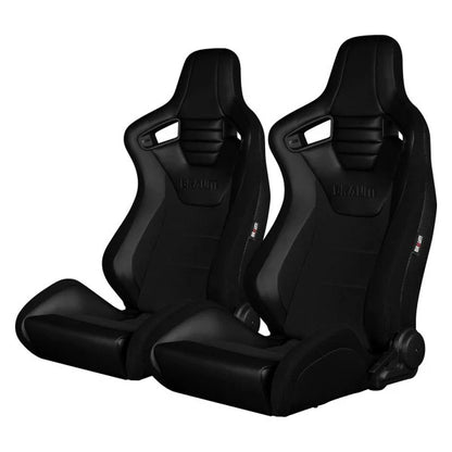 BRAUM Elite S Racing Seats (Reclinable - Black Leatherette) Black Cloth / Blue Cloth / Red Cloth / Red Plaid / Gray Plaid