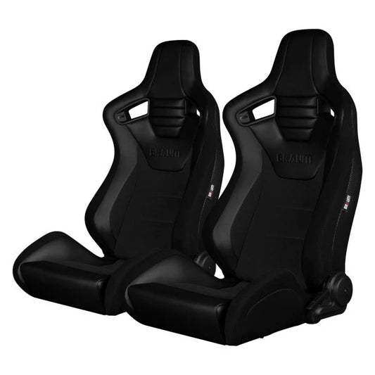 BRAUM Elite S Racing Seats (Reclinable - Black Leatherette) Black Cloth / Blue Cloth / Red Cloth / Red Plaid / Gray Plaid