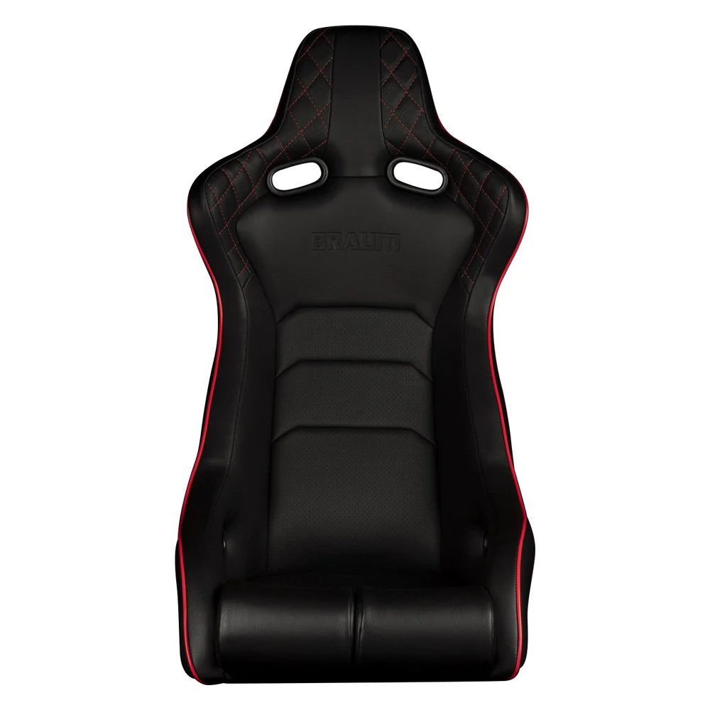BRAUM Venom-X Fixed Back Bucket Seat [Black Diamond] White or Red Stitching