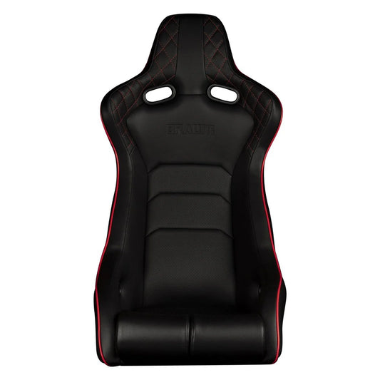 BRAUM Venom-X Fixed Back Bucket Seat [Black Diamond] White or Red Stitching