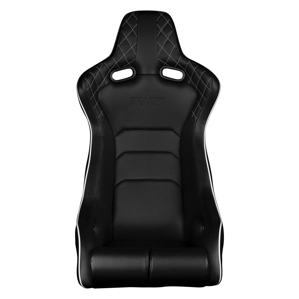 BRAUM Venom-X Fixed Back Bucket Seat [Black Diamond] White or Red Stitching
