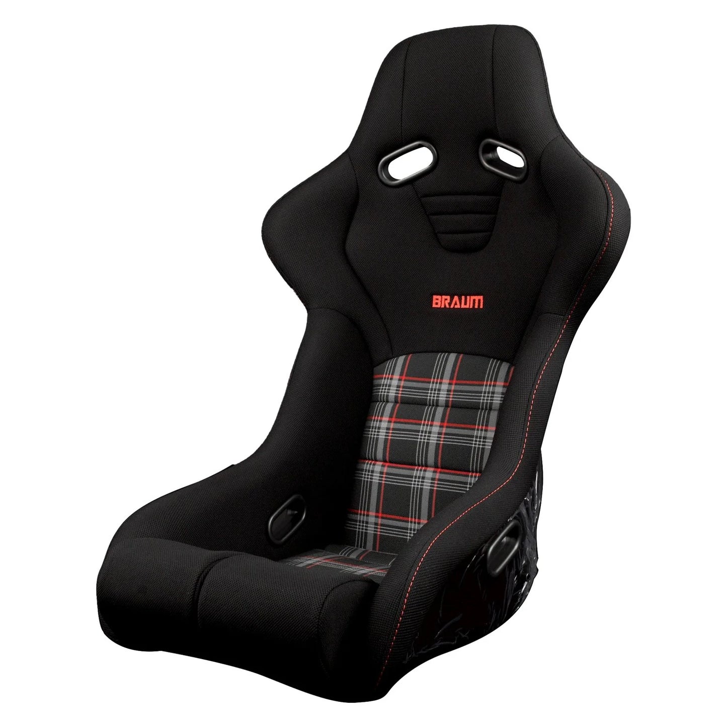 BRAUM Falcon-R Fixed Back Bucket Seat [Composite FRP] Black / Blue / Red / Red Plaid