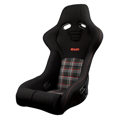 BRAUM Falcon-R Fixed Back Bucket Seat [Composite FRP] Black / Blue / Red / Red Plaid
